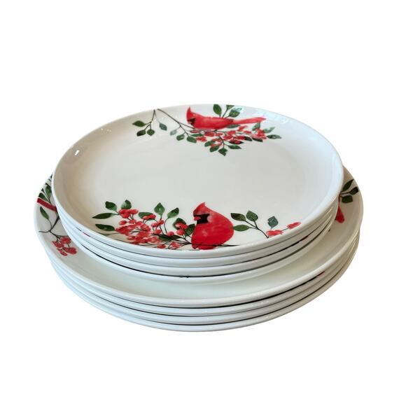 MIKASA Cardinal Leaves Porcelain Salad Plates 9in Set of 4 NEW - Picture 14 of 15